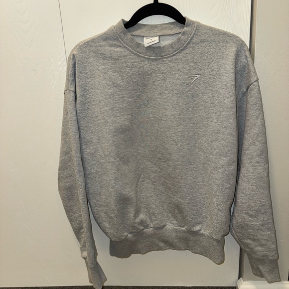 Gymshark Rest Day Sweats Oversized Crewneck | Light Gray Core Marl - Picture 4 of 5